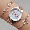 Rosegold Metal Kordon Kadın Saat Kombini 3220