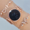 Rosegold Metal Kordon Dijital Kadın Saat Kombini 3313