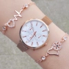 Rosegold Hasır Mıknatıslı Kordon Kadın Saat Kombini 8639