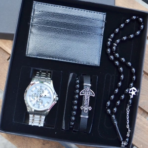 Cüzdanlı Tespihli Erkek Saat Seti 3534