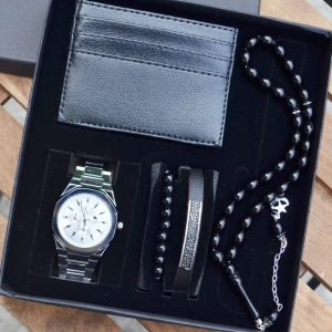 Cüzdanlı Tespihli Erkek Saat Seti 3537