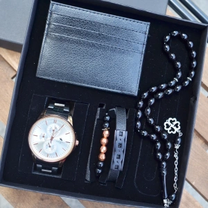 Cüzdanlı Tespihli Erkek Saat Seti 3541