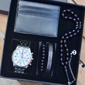 Cüzdanlı Tespihli Erkek Saat Seti 3542