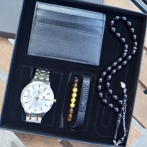 Cüzdanlı Tespihli Erkek Saat Seti 3544