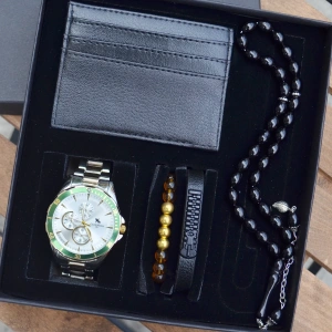Cüzdanlı Tespihli Erkek Saat Seti 3546