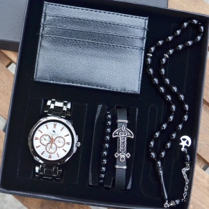 Cüzdanlı Tespihli Erkek Saat Seti 3548