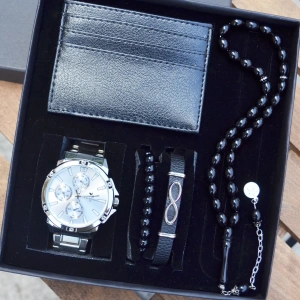 Cüzdanlı Tespihli Erkek Saat Seti 3549