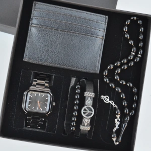 Cüzdanlı Tespihli Erkek Saat Seti 3687