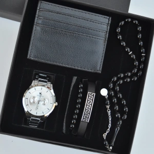 Cüzdanlı Tespihli Erkek Saat Seti 3689