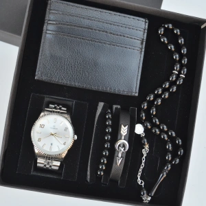 Cüzdanlı Tespihli Erkek Saat Seti 3691