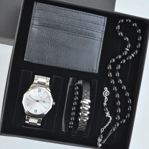 Cüzdanlı Tespihli Erkek Saat Seti 3692