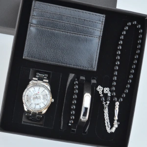 Cüzdanlı Tespihli Erkek Saat Seti 3694