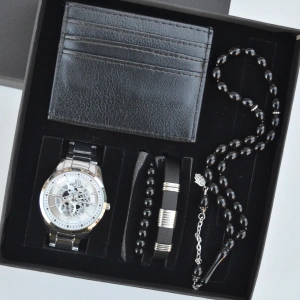 Cüzdanlı Tespihli Erkek Saat Seti 3697
