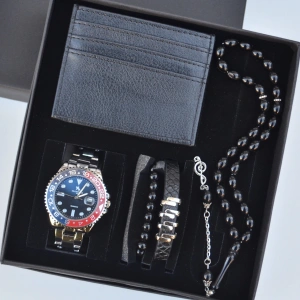 Cüzdanlı Tespihli Erkek Saat Seti 3698