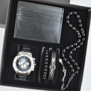 Cüzdanlı Tespihli Erkek Saat Seti 3701