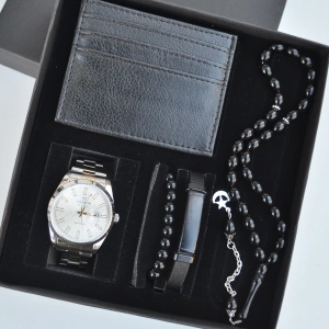 Cüzdanlı Tespihli Erkek Saat Seti 3706