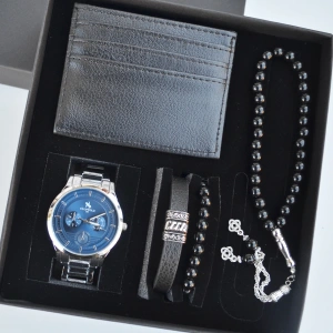 Cüzdanlı Tespihli Erkek Saat Seti 3710