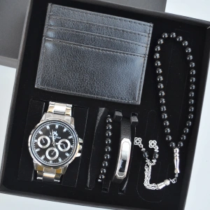 Cüzdanlı Tespihli Erkek Saat Seti 3711