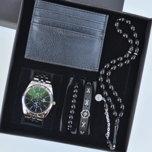 Cüzdanlı Tespihli Erkek Saat Seti 3713