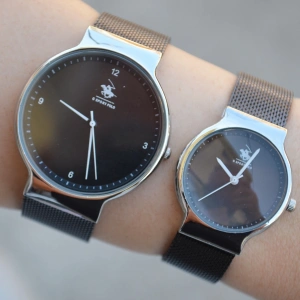 Siyah Hasır Kordon Çift Saat Kombini 2376