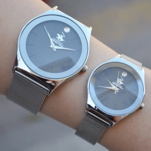 Silver Hasır Kordon Çift Saat Kombini 2393