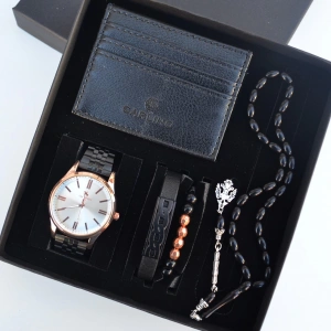 Cüzdanlı Tespihli Erkek Saat Seti 2631