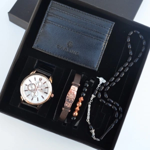 Cüzdanlı Tespihli Erkek Saat Seti 2646