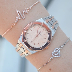 Silver Metal Kordon Kadın Saat Kombini 1526