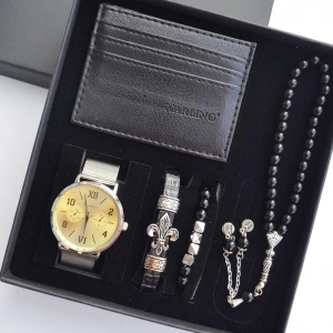 Cüzdanlı Tespihli Erkek Saat Seti 1664