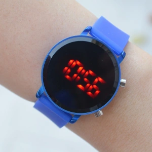 Koyu Mavi Silikon Kordon Dijital Kadın Saati 1822