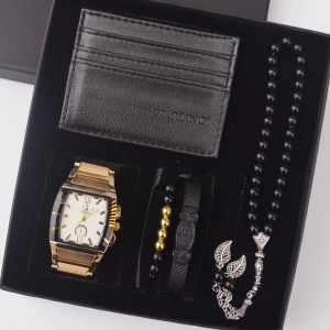 Cüzdanlı Tespihli Erkek Saat Seti 1882