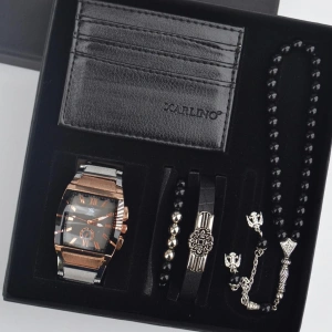 Cüzdanlı Tespihli Erkek Saat Seti 1889