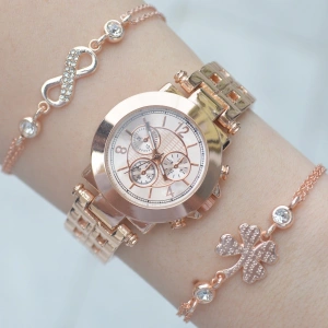 Rosegold Metal Kordon Kadın Saat Kombini 2022