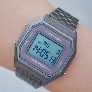 Füme Metal Kordon Dijital Unisex Saat 9989