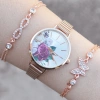 Rosegold Metal Kordon Kadın Saat Kombini 1219