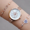 Rosegold Metal Kordon Kadın Saat Kombini 1228