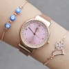 Rosegold Hasır Mıknatıslı Kordon Kadın Saat Kombini 1681