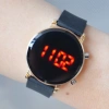 Siyah Silikon Kordon Dijital Kadın Saati 1828