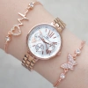 Rosegold Metal Kordon Kadın Saat Kombini 2030