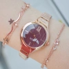 Rosegold Metal Kordon Kadın Saat Kombini 2174