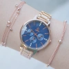 Rosegold Metal Kordon Kadın Saat Kombini 2189