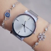 Silver Hasır Kordon Kadın Saat Kombini 9237