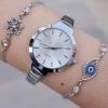 Silver Metal Kordon Kadın Saat Kombini 9268