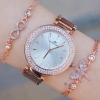 Rosegold Metal Kordon Kadın Saat Kombini 9676