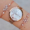 Rosegold Hasır Mıknatıslı Kordon Kadın Saat Kombini 9996