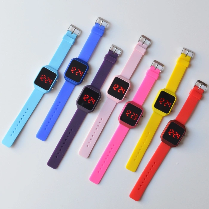 Açık Mavi Silikon Kordon Dijital Kadın Saati 1796