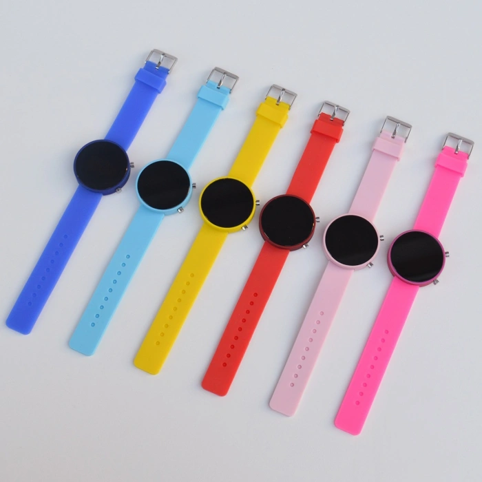 Sarı Silikon Kordon Dijital Kadın Saati 1834