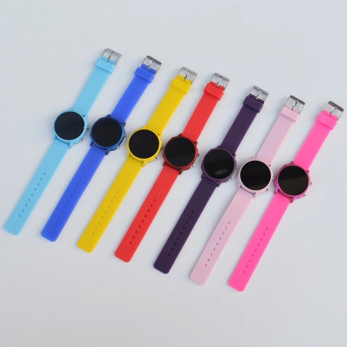 Açık Mavi Silikon Kordon Dijital Kadın Saati 1849