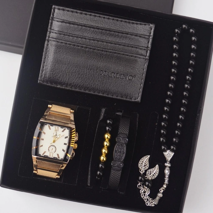 Cüzdanlı Tespihli Erkek Saat Seti 1882