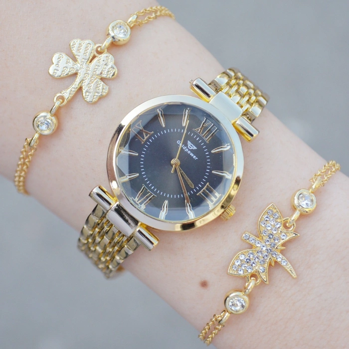 Gold Metal Kordon Kadın Saat Kombini 1992